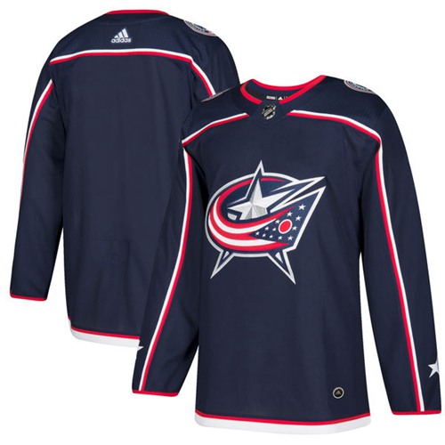 Adidas Men Columbus Blue Jackets Blank Navy Blue Home Authentic Stitched NHL Jersey